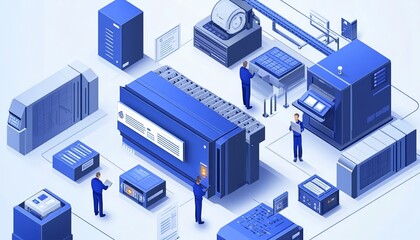 Obraz premium Concept of automation in industrial processes, showcasing workflow optimization with checkboxes and detailed visuals of streamlined business operations