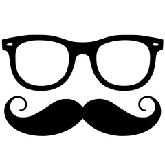 Hipster symbol silhouette of glasses and mustache