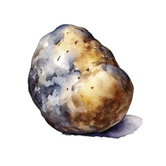 watercolor of potato isolated white background