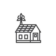 Eco House line icon