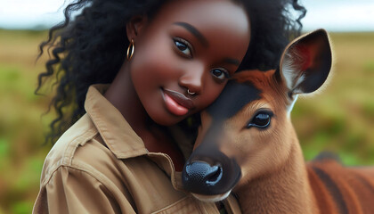Portrait of a young woman riding a horse, showcasing beauty and friendship in a farm setting.