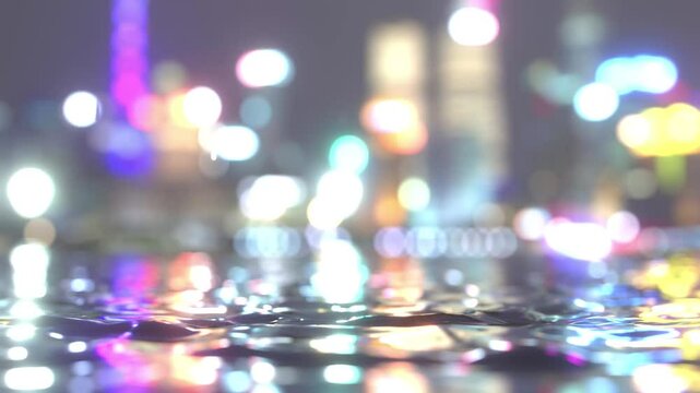雨が降る夜の街　4K