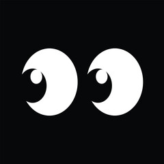 Smile eyes look into the frame. Emoji. A sticker for a chat message. Isolated vector illustration on background.