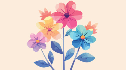 Obraz premium Retro Colorful Flower Concept Plant with Multicolored Petals