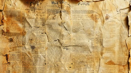A Fragmented Page of Old Text with Wrinkles and Tears