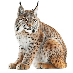 Obraz premium lynx in front of white background