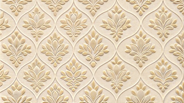Fototapeta Seamless damask pattern.Classic wall embossed wallpaper for printing on paper,wrap or wallpaper for your interior design