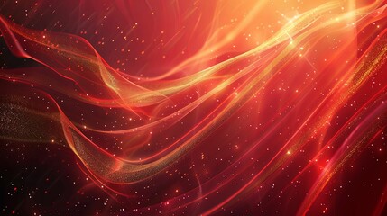Obraz premium Abstract Red and Gold Swirling Light Background with Glitter