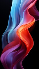 Obraz premium The flame is long and has a wavy shape. A colorful flame with blue and red colors.