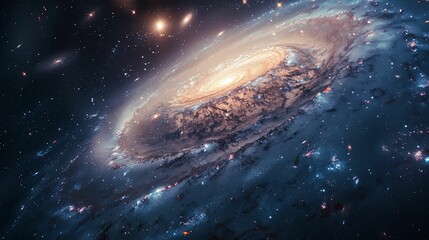 Fototapeta premium A Spiral Galaxy in the Vastness of Space