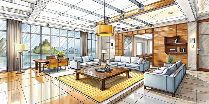 Expertly rendered perspective drawings enable designers to convey complex spatial arrangements, utilizing vanishing