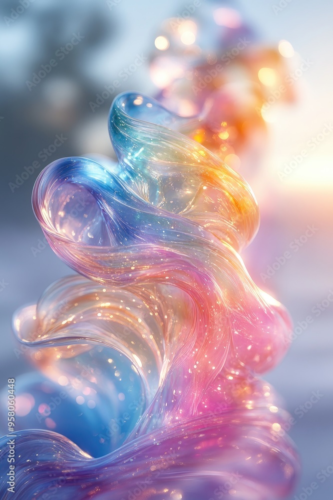 Aufkleber abstract liquid background with iridescent colors. this image is ideal for creating a modern and sty