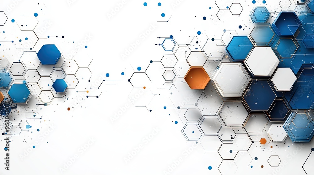 Poster abstract tech background with hexagons. use for presentations, websites, or any project needing a mo