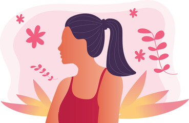 The girl is making portraits.