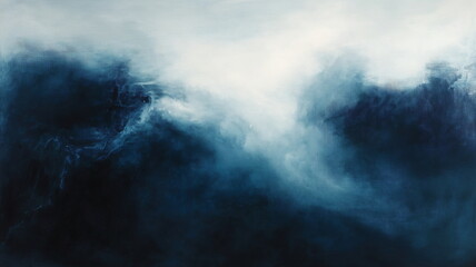 Fototapeta premium An abstract smoky blend of dark blue and pale white hues with fluid, swirling motion