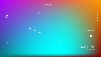 Glittering gradient background with hologram effect and magic lights. Business or advertising design. Bright dynamic mesh for poster, flyer, banner. Vector illustration