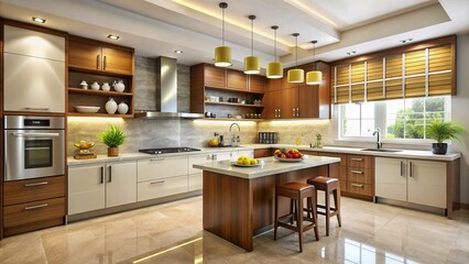 Fototapeta premium In Chennai, professional kitchen designers craft unique and expertly functional kitchen spaces that exceed client