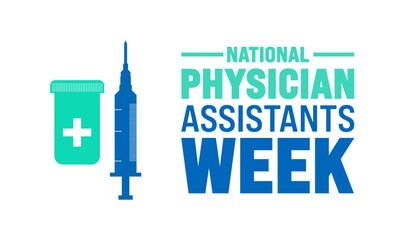 National Physician assistant week. template good for background, banner, placard, card, and poster design template with text inscription and colorful vector art.