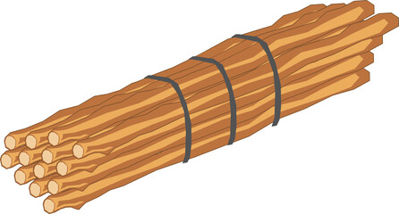 Illustration of a pile of wood