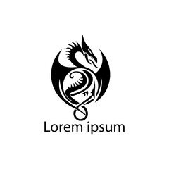 Obraz premium Chinese Dragon Vector. Premium Vector | Flat dragon silhouette dragon illustration vector. Premium Vector | Dragon logo icon design illustration.