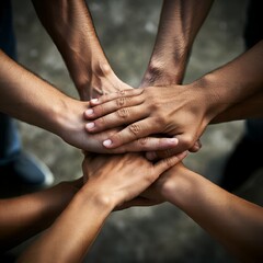 People community concept with hands