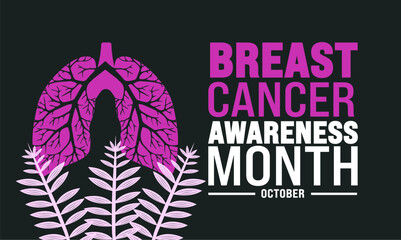 October is Breast cancer awareness month observing each year .suitable for background template landscape banner template ,card ,poster design. Editable banner with ribbon illustration.