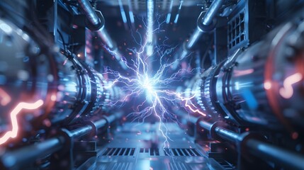 Blue electric lighting, abstract electrical background