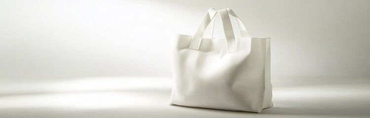 Obraz premium A white bag with a pattern on it is sitting on a white background