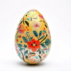 beautifully painted easter egg. isolated on white background 
