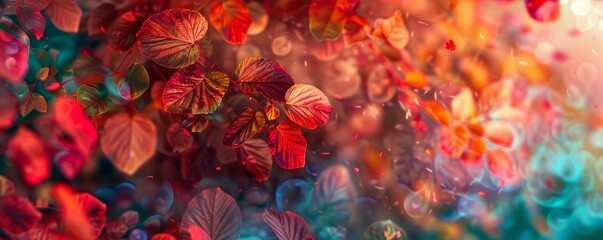 Enigmatic fascination in the dance of colorful autumn leaves, 4K hyperrealistic photo