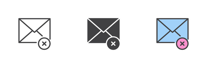 Delete message different style icon set