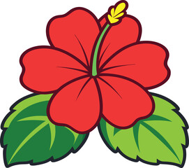 tropical hibiscus flower vector illustration  © GraphiTee Forge