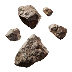 Obraz premium Asteroids isolated on a transparent background 