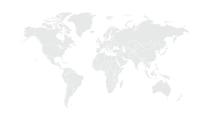 World map. for website layouts,background,education, precise,customizable,Travel worldwide,map silhouette backdrop,earth geography, political,reports. Grayscale style ,isolated on white background.