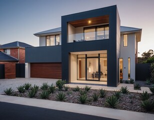 Beautiful modern home in South Australia, urban environment, modern accessories and furniture 