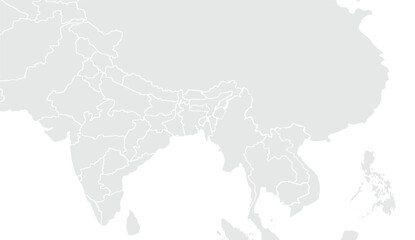 India detailed map. Zones and state, national border with neighbouring countries. for website layouts,background,education, precise,customizable,Travel worldwide,map silhouette backdrop.