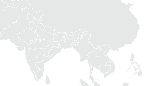 India detailed map. Zones and state, national border with neighbouring countries. for website layouts,background,education, precise,customizable,Travel worldwide,map silhouette backdrop.