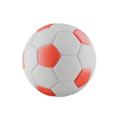 Fototapeta premium red and white coloured soccer football on transparent background