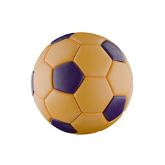 Fototapeta premium yellow and purple coloured soccer football on transparent background