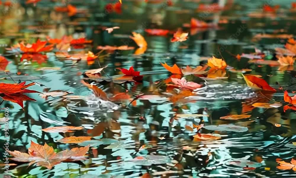 Canvas Prints A pond full of leaves and water Video