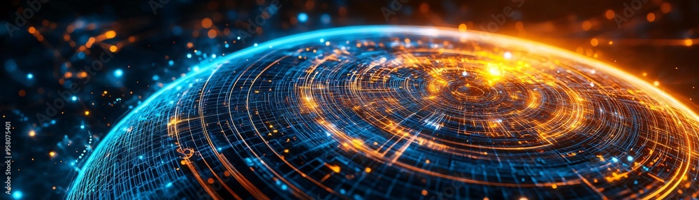 Wall mural a stunning digital illustration of a vibrant cosmic scene showcasing energy and motion in the univer
