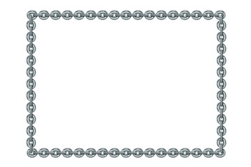 Vintage rectangular frame, gold chain, isolated. Empty copy space for paintings, mirrors or photo. Vintage simple frame. Beautiful golden style decorative border, jewel deco elegant art object. Png