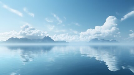 Fototapeta premium Tranquil mountain reflections over a serene blue lake under cloudy skies
