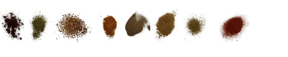 combinations of different spices together, close-up macro shots