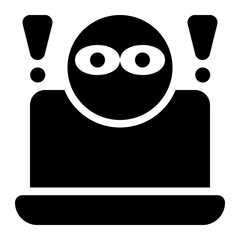 hijack, hijacking, attacking, cracker, cyber security solid or glyph icon