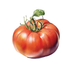 watercolor of tomato isolated white background