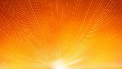 A vibrant orange gradient background with rays of sun