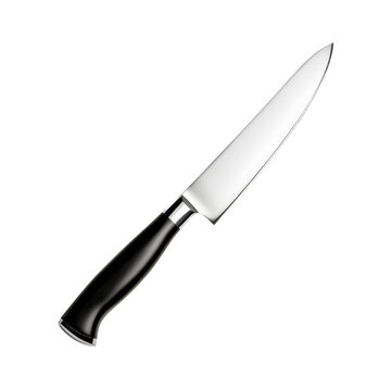 High-quality chef knife with black handle and sharp stainless steel blade, ideal for cutting, chopping, and slicing in the kitchen.