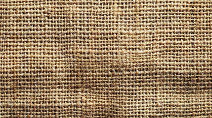 Close-up burlap fabric texture in natural beige tones, rustic and organic background
