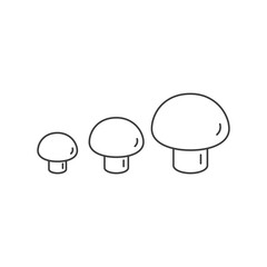 Champignon outline icon 3 pt, mushrooms linear. Isolated on white background.